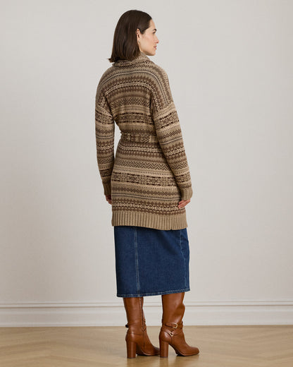 Ralph Lauren Fair Isle Belted WoolBlend Cardigan
