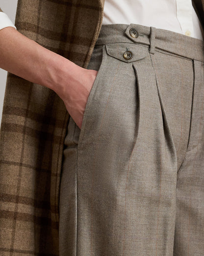 Ralph Lauren Pleated Wool Herringbone WideLeg Pant