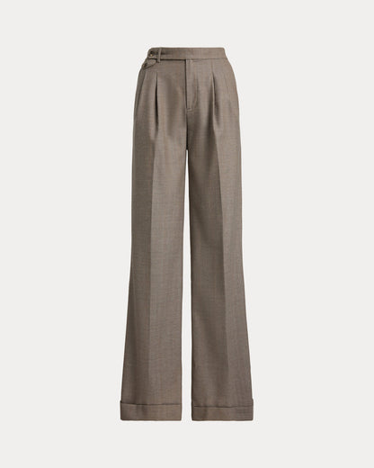 Ralph Lauren Pleated Wool Herringbone WideLeg Pant