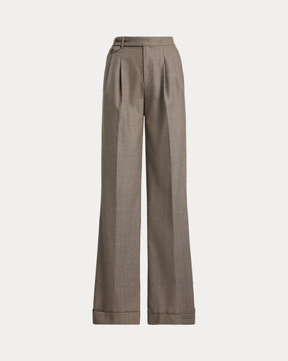 Ralph Lauren Pleated Wool Herringbone WideLeg Pant