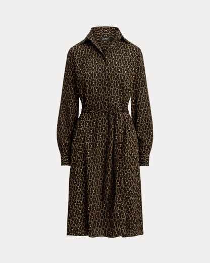 Ralph Lauren ChainPrint Crepe Shirtdress