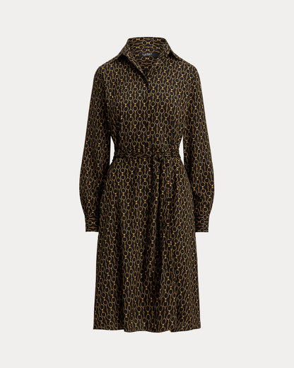Ralph Lauren ChainPrint Crepe Shirtdress