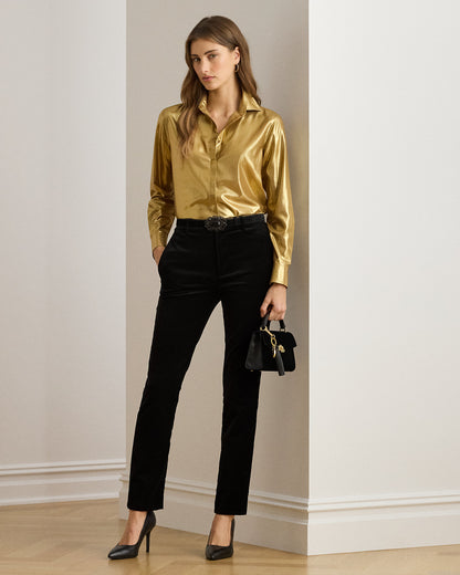 Ralph Lauren Stretch Velvet Cropped Pant