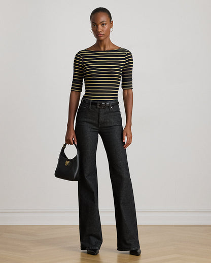 Ralph Lauren Metallic Striped Boatneck Tee