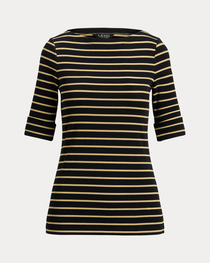 Ralph Lauren Metallic Striped Boatneck Tee