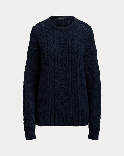Ralph Lauren CableKnit Cotton Crewneck Sweater
