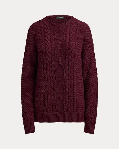 Ralph Lauren CableKnit Cotton Crewneck Sweater