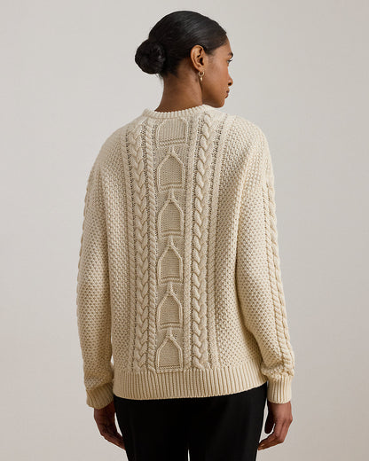 Ralph Lauren CableKnit Cotton Crewneck Sweater