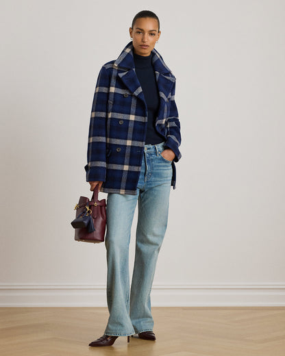 Ralph Lauren DoubleBreasted Plaid Tweed Coat