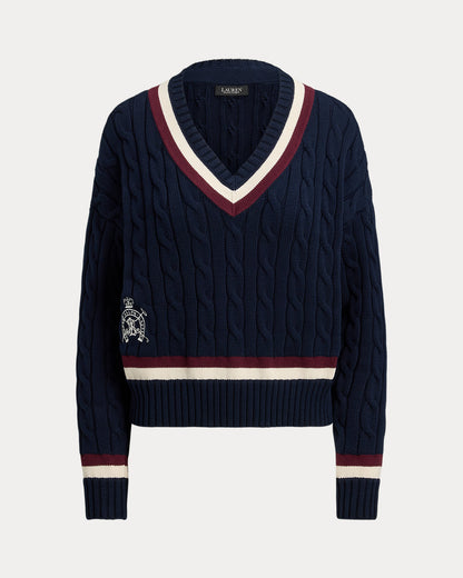 Ralph Lauren CableKnit Cotton Cricket Sweater