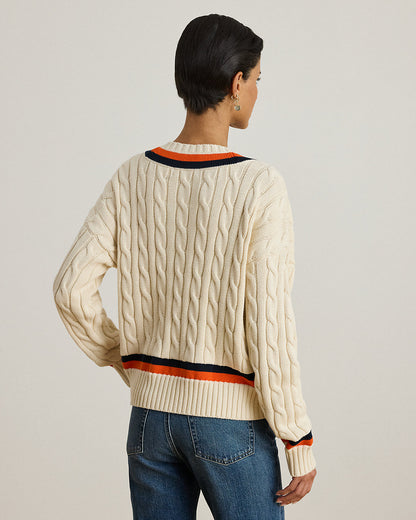 Ralph Lauren CableKnit Cotton Cricket Sweater