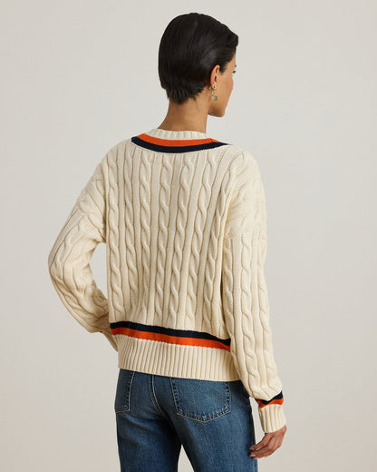 Ralph Lauren CableKnit Cotton Cricket Sweater