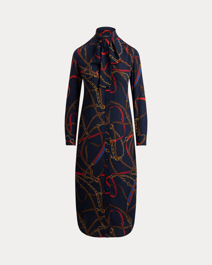 Ralph Lauren Print Georgette TieNeck Shirtdress