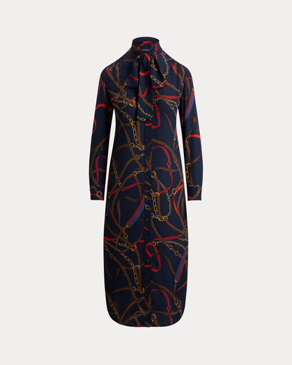 Ralph Lauren Print Georgette TieNeck Shirtdress