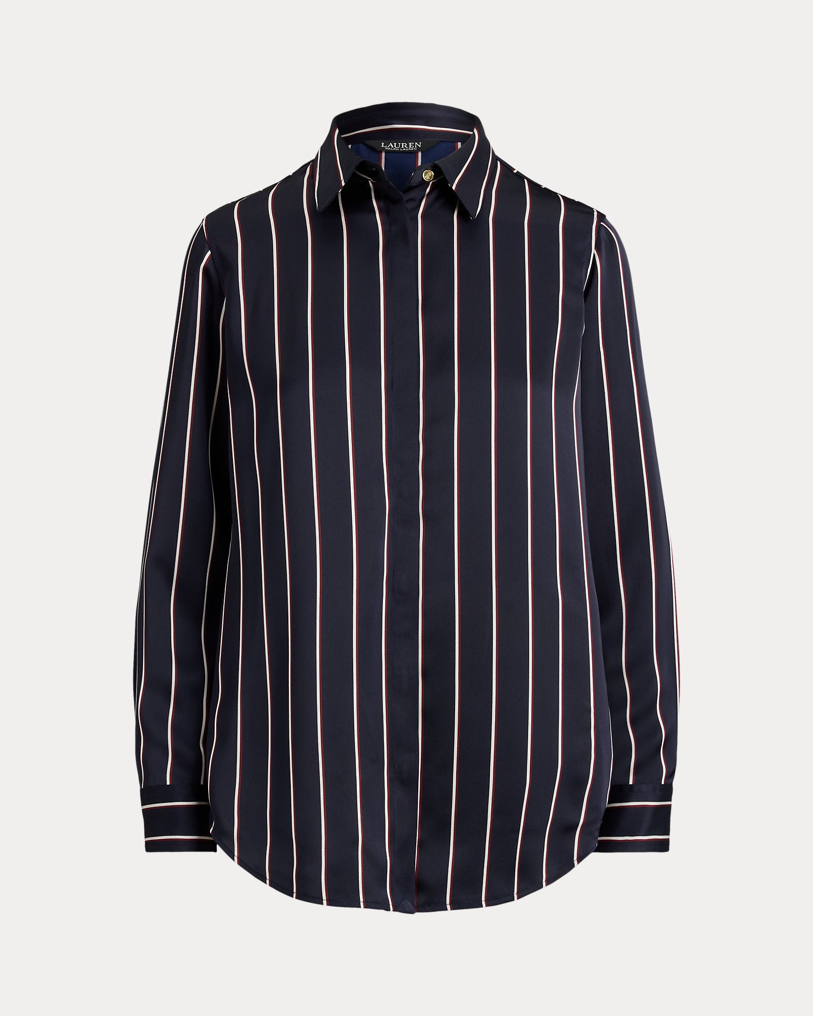 Ralph Lauren Classic Fit Striped Charmeuse Shirt