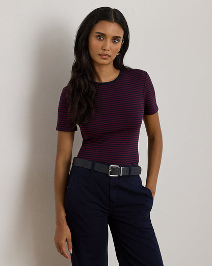 Ralph Lauren Striped Stretch Cotton Crewneck Tee