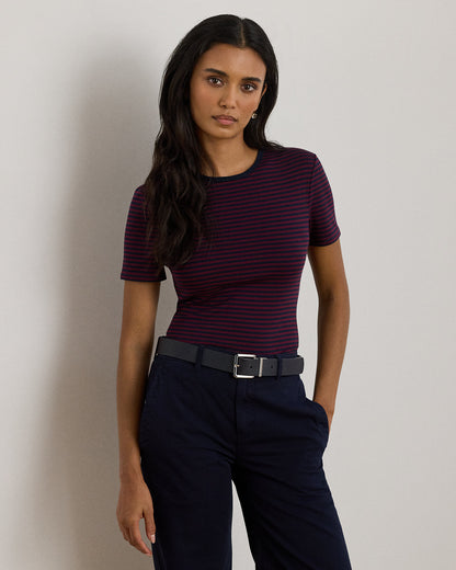 Ralph Lauren Striped Stretch Cotton Crewneck Tee