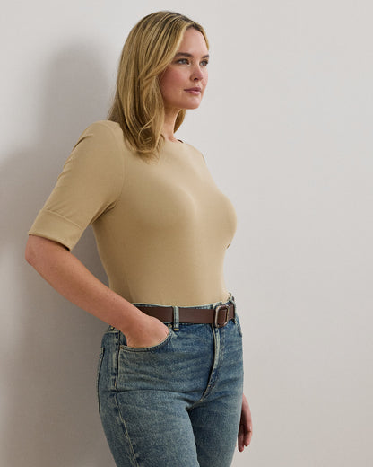 Ralph Lauren Stretch Cotton Boatneck Tee