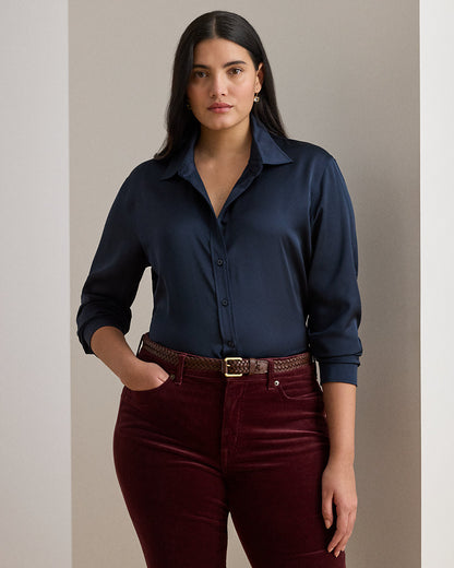 Ralph Lauren Classic Fit Satin Charmeuse Shirt