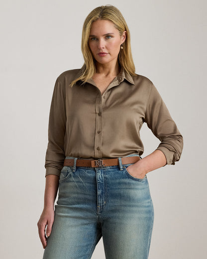 Ralph Lauren Classic Fit Satin Charmeuse Shirt