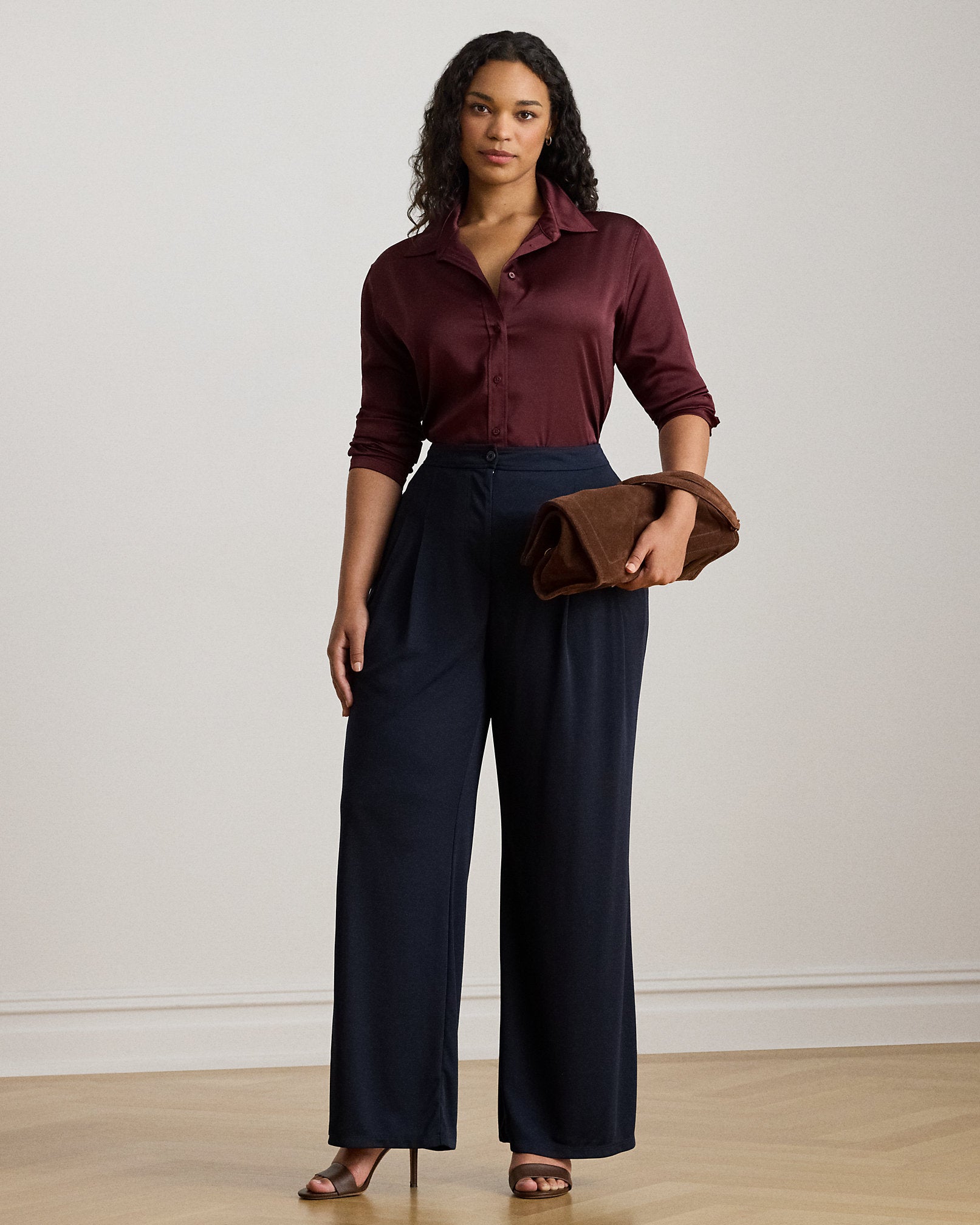 Ralph Lauren Classic Fit Satin Charmeuse Shirt