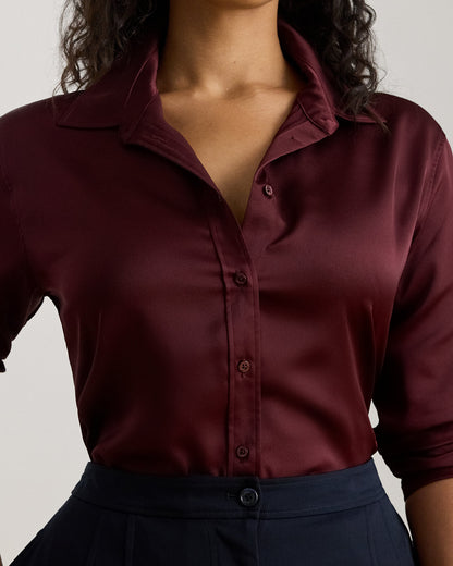 Ralph Lauren Classic Fit Satin Charmeuse Shirt