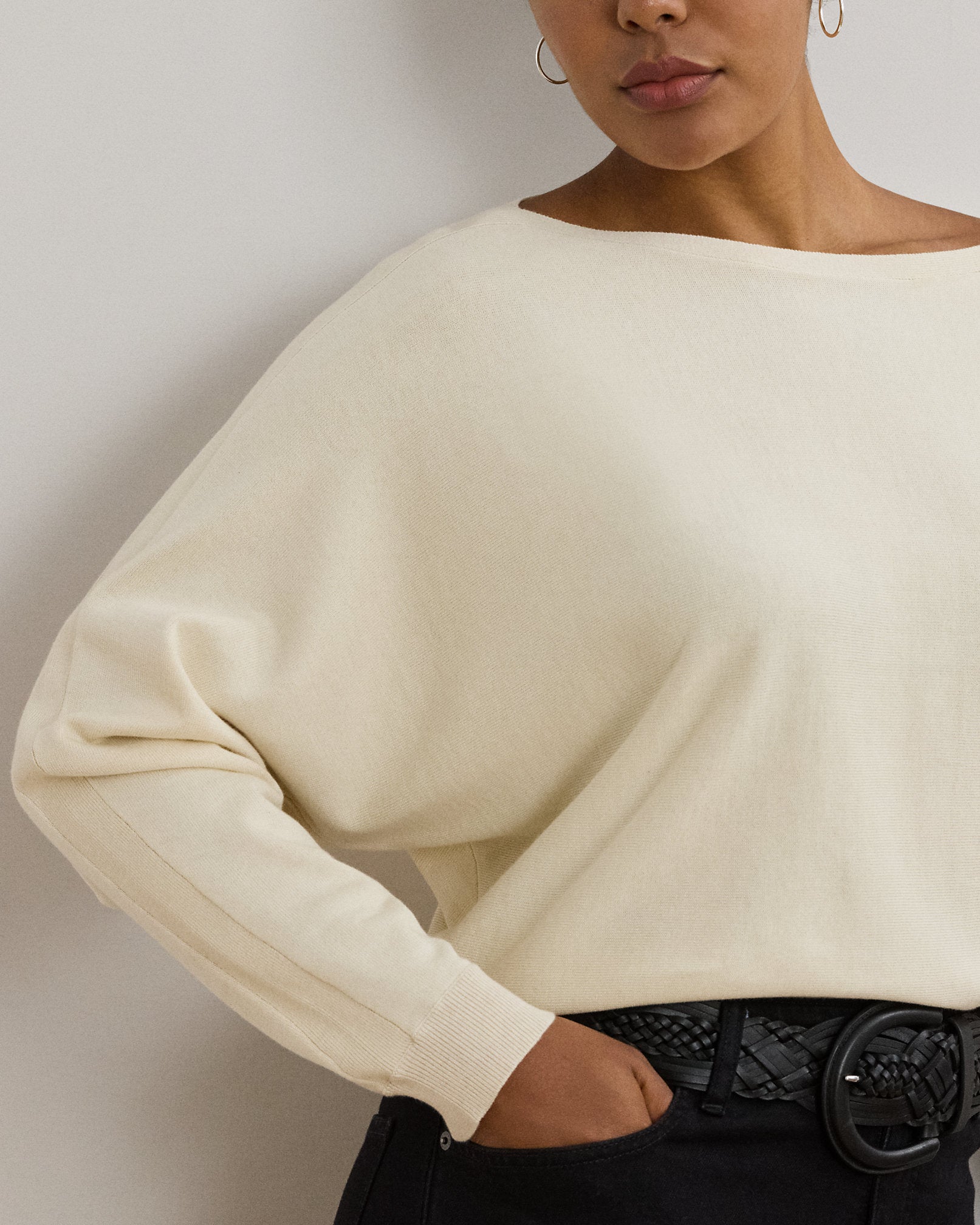 Ralph Lauren CottonBlend DolmanSleeve Sweater