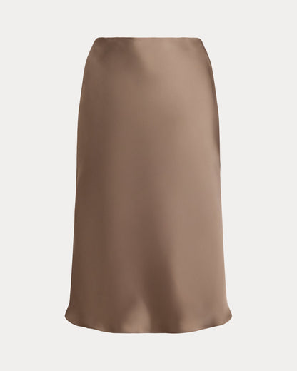 Ralph Lauren Satin Charmeuse Midi Skirt