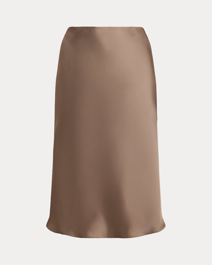 Ralph Lauren Satin Charmeuse Midi Skirt