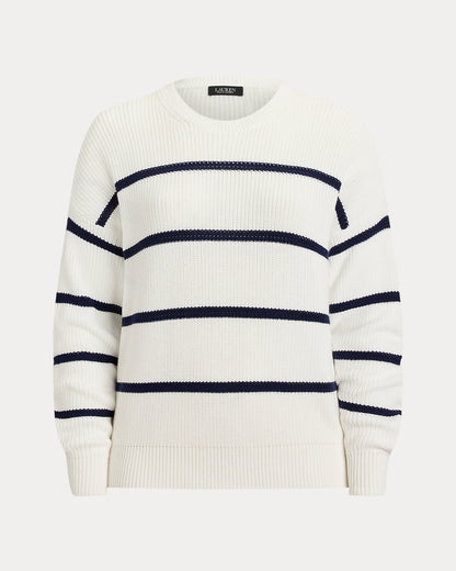 Ralph Lauren Striped RibKnit Cotton Crewneck Sweater