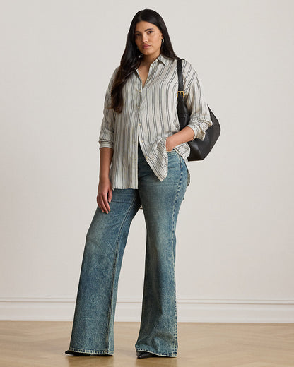 Ralph Lauren Relaxed Fit Striped Satin Shirt