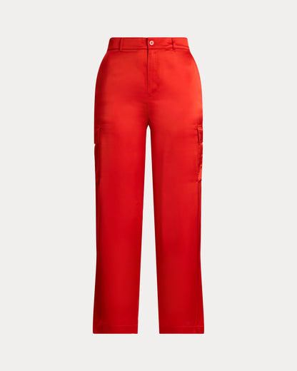 Ralph Lauren Satin Charmeuse WideLeg Cargo Pant