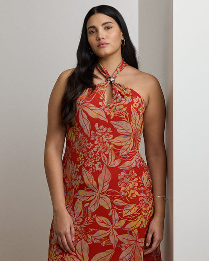 Ralph Lauren Floral Georgette Halter Dress