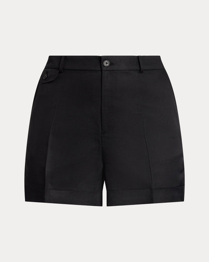 Ralph Lauren Pleated LinenBlend Twill Short