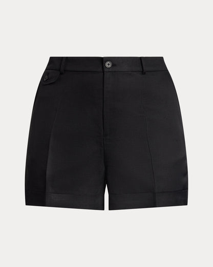 Ralph Lauren Pleated LinenBlend Twill Short