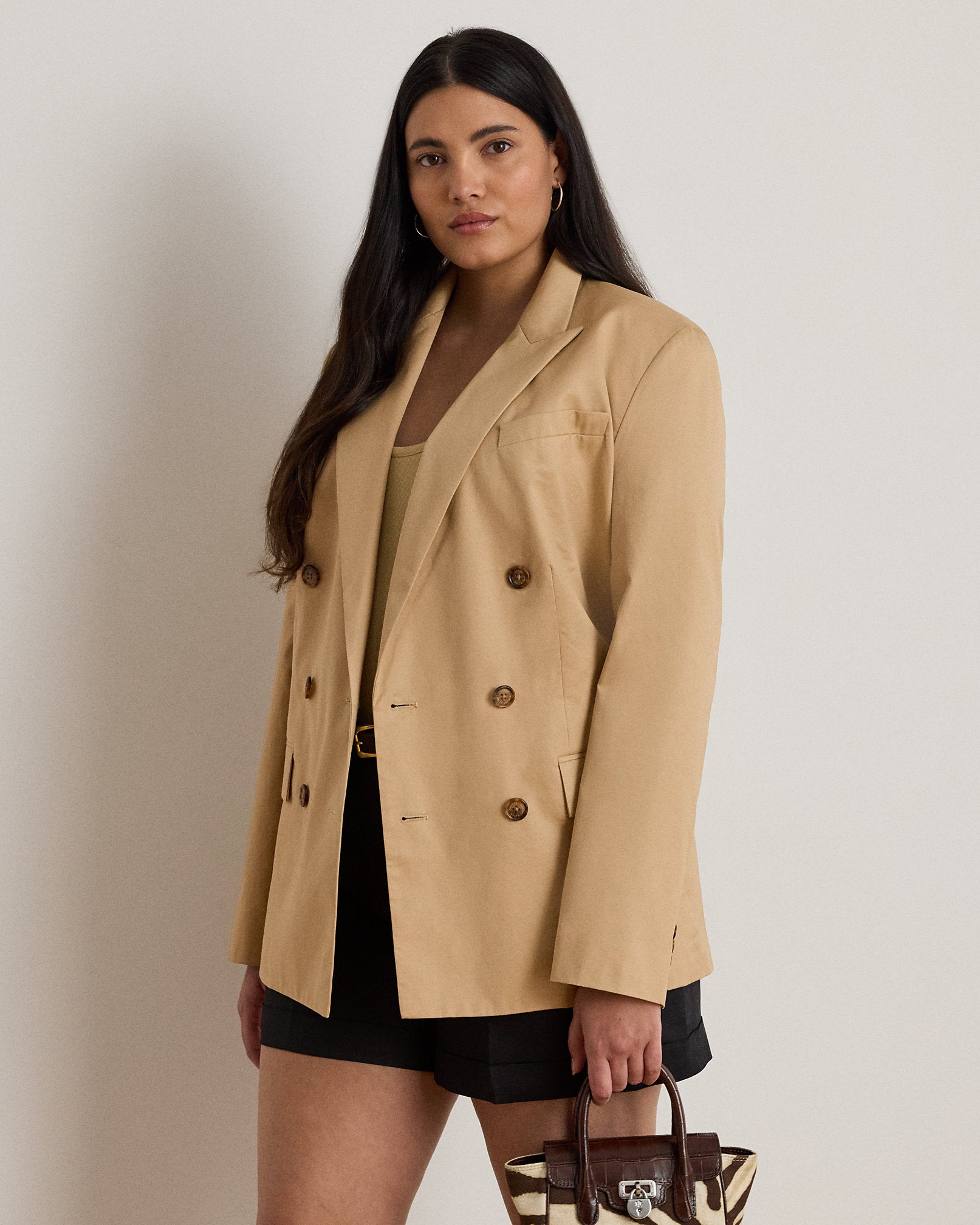 Ralph Lauren DoubleBreasted Cotton Twill Blazer