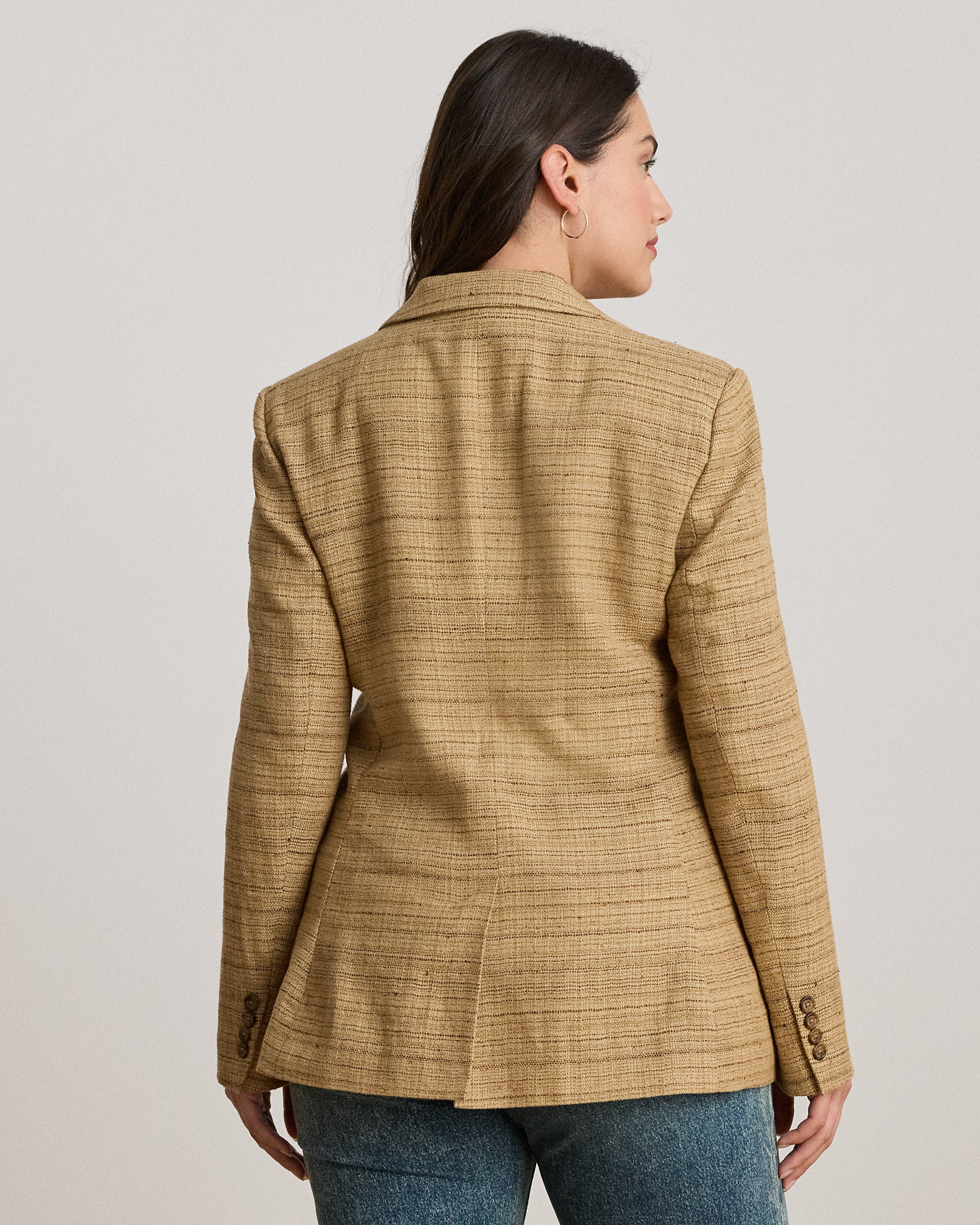 Ralph Lauren Herringbone LinenBlend Tweed Blazer