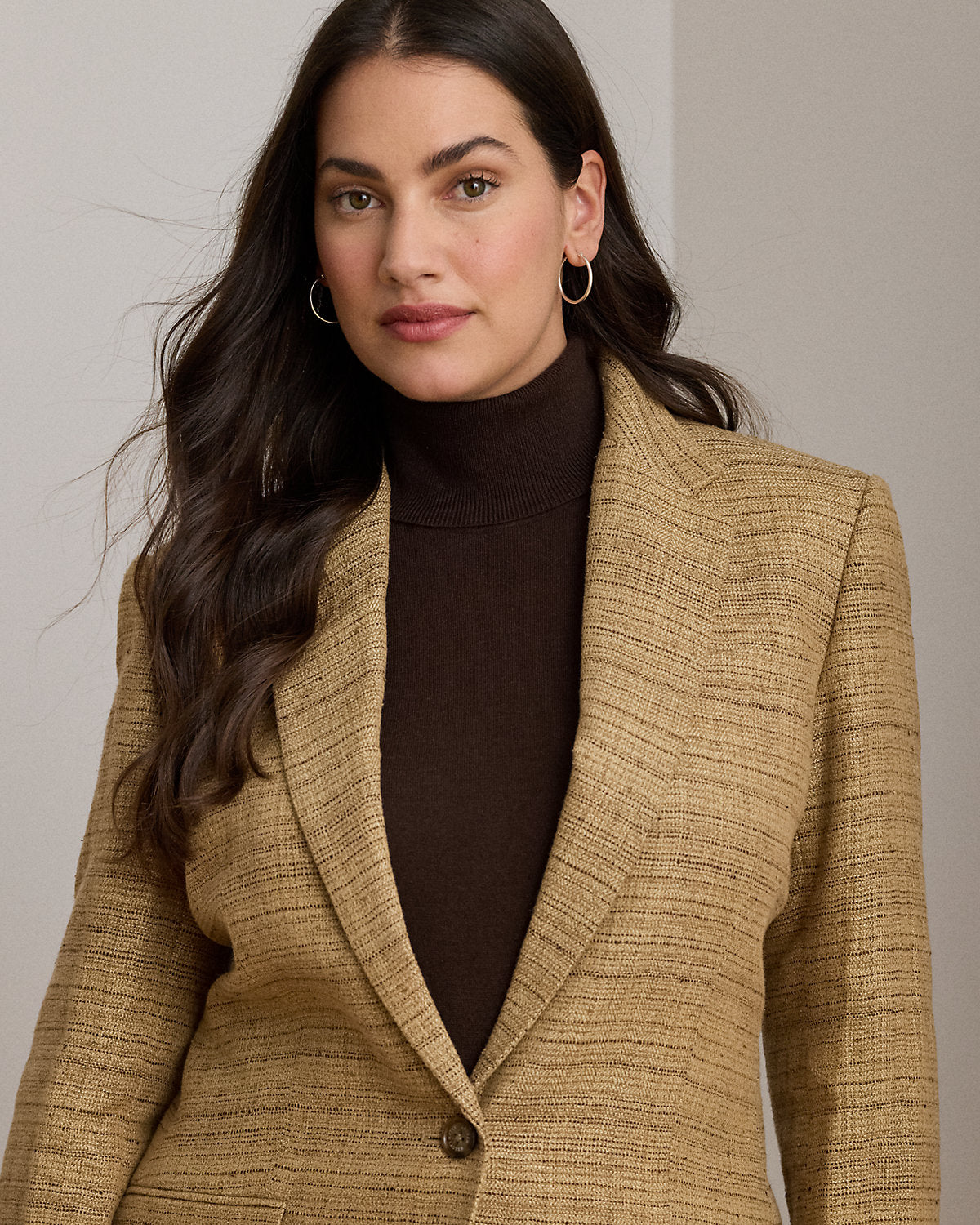 Ralph Lauren Herringbone LinenBlend Tweed Blazer