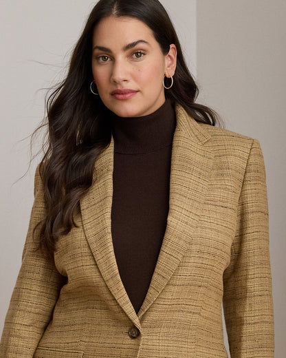 Ralph Lauren Herringbone LinenBlend Tweed Blazer