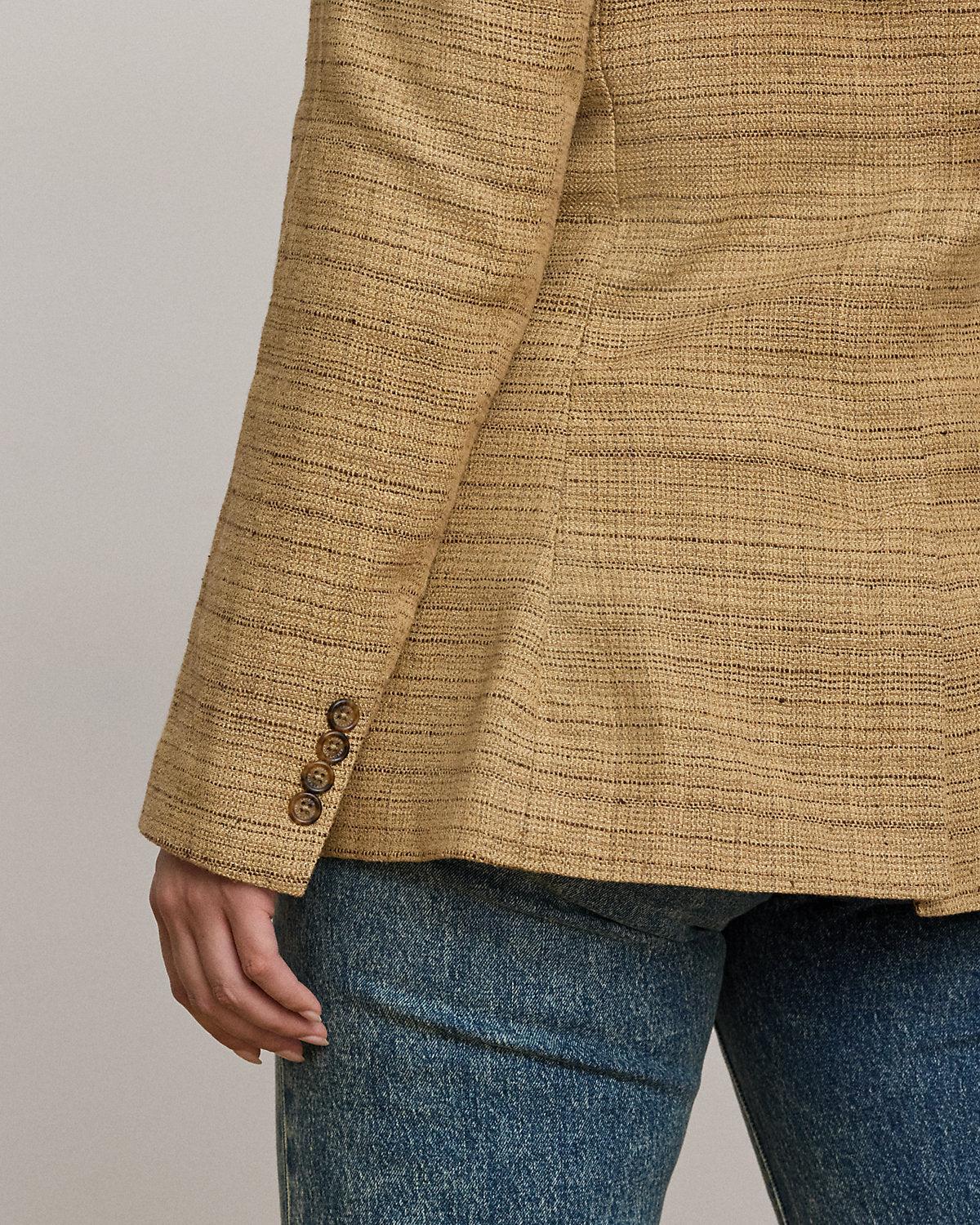 Ralph Lauren Herringbone LinenBlend Tweed Blazer