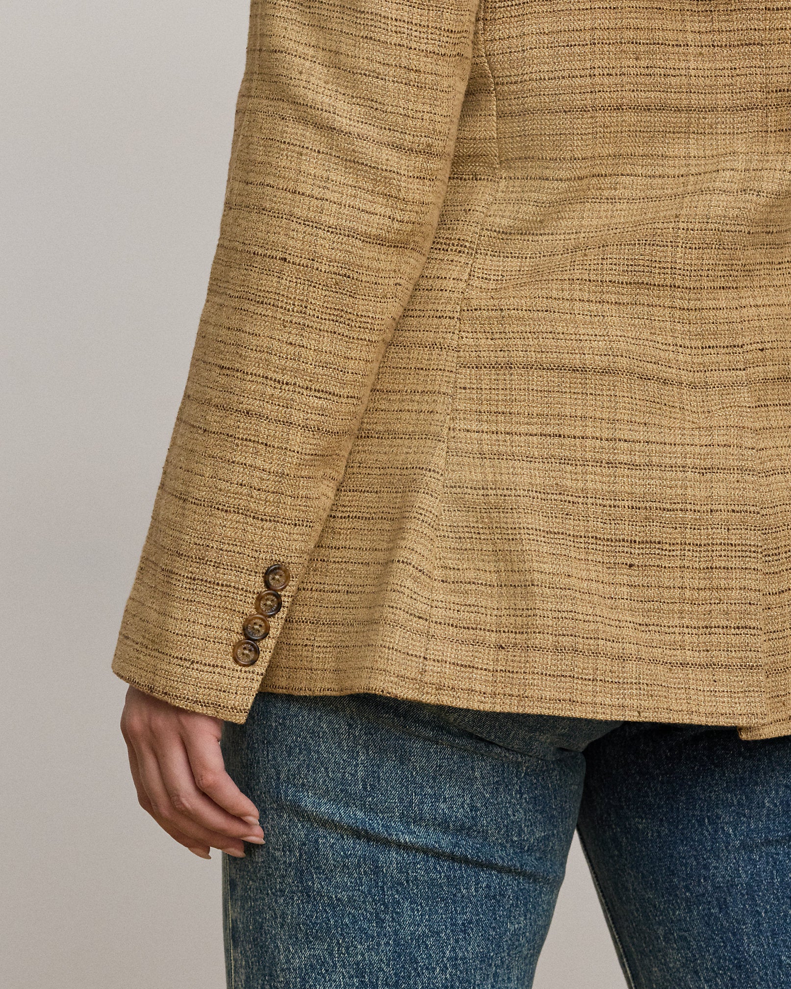 Ralph Lauren Herringbone LinenBlend Tweed Blazer