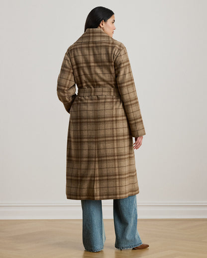 Ralph Lauren Plaid WoolBlend Twill Wrap Coat