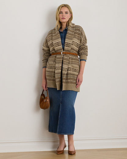 Ralph Lauren Fair Isle Belted WoolBlend Cardigan