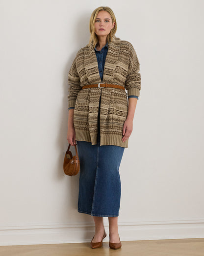 Ralph Lauren Fair Isle Belted WoolBlend Cardigan