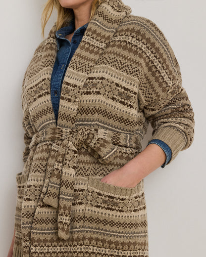 Ralph Lauren Fair Isle Belted WoolBlend Cardigan