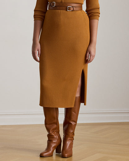 Ralph Lauren RibKnit Pencil Midi Skirt