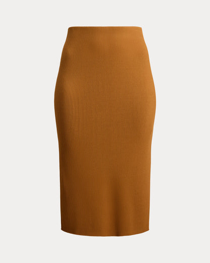 Ralph Lauren RibKnit Pencil Midi Skirt