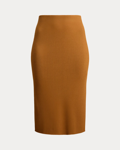 Ralph Lauren RibKnit Pencil Midi Skirt