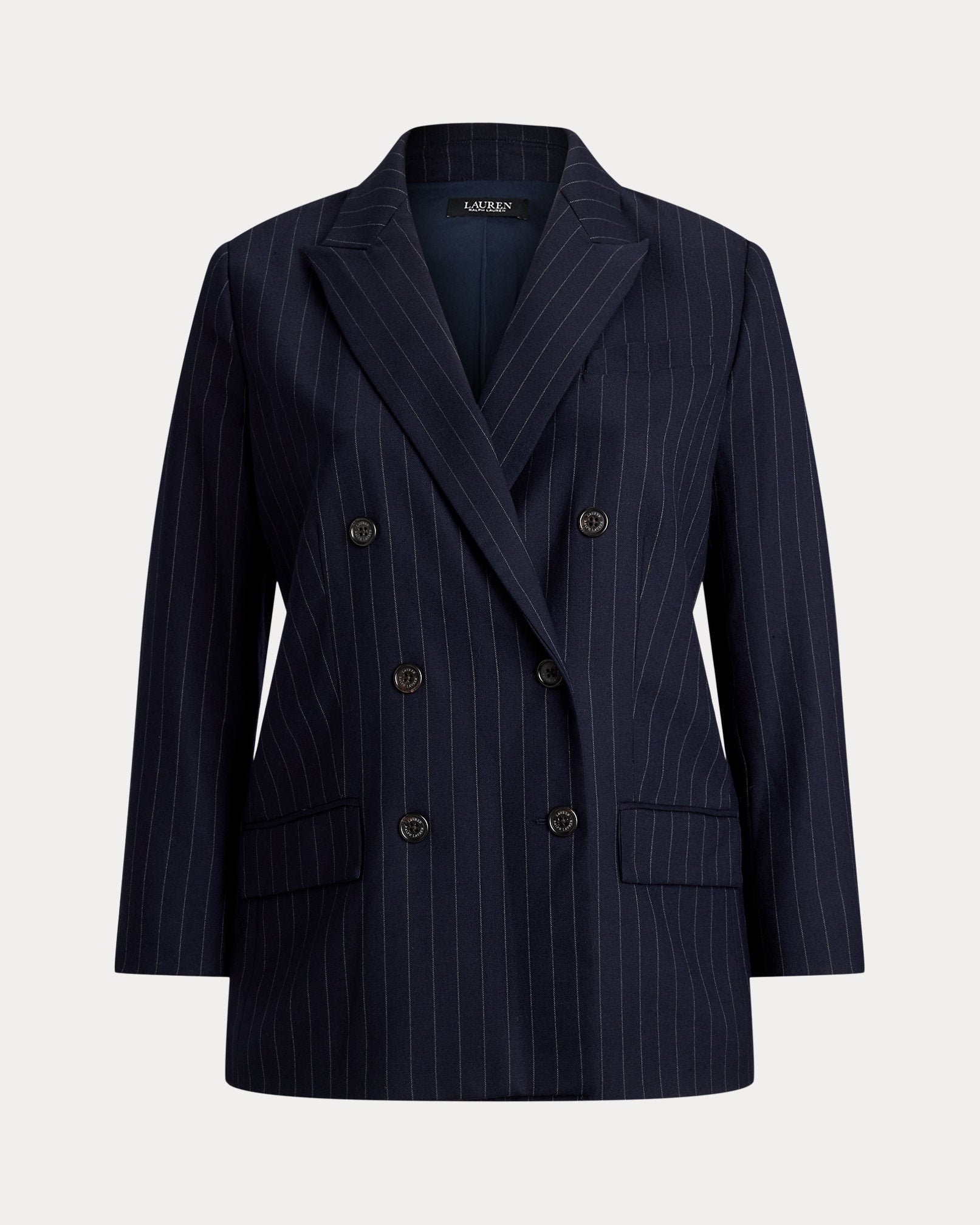 Ralph Lauren DoubleBreasted Pinstripe Twill Blazer