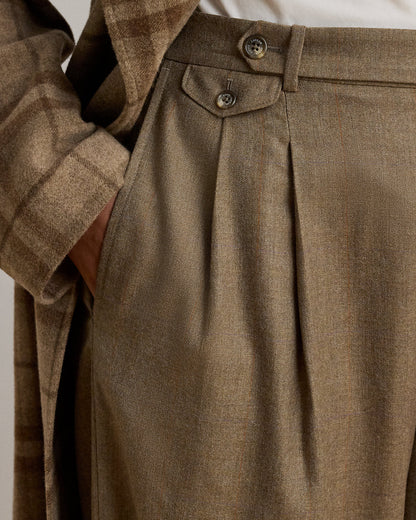 Ralph Lauren Pleated Wool Herringbone WideLeg Pant